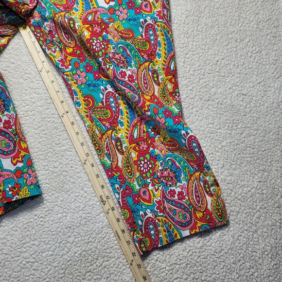 ATTYRE Woman Paisley Print Capris  60s Plus Size 18W Multi Color Stretch 7R35947 - Picture 6 of 8